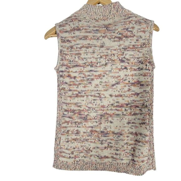 NWT Talbots Multi Colored Mock Neck Sleeveless Marled Knit Sweater Size XS - Picture 5 of 12